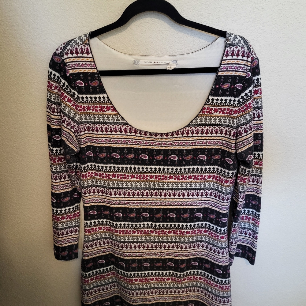 Chelsea And Violet Patterned Scoop Neck Dress
